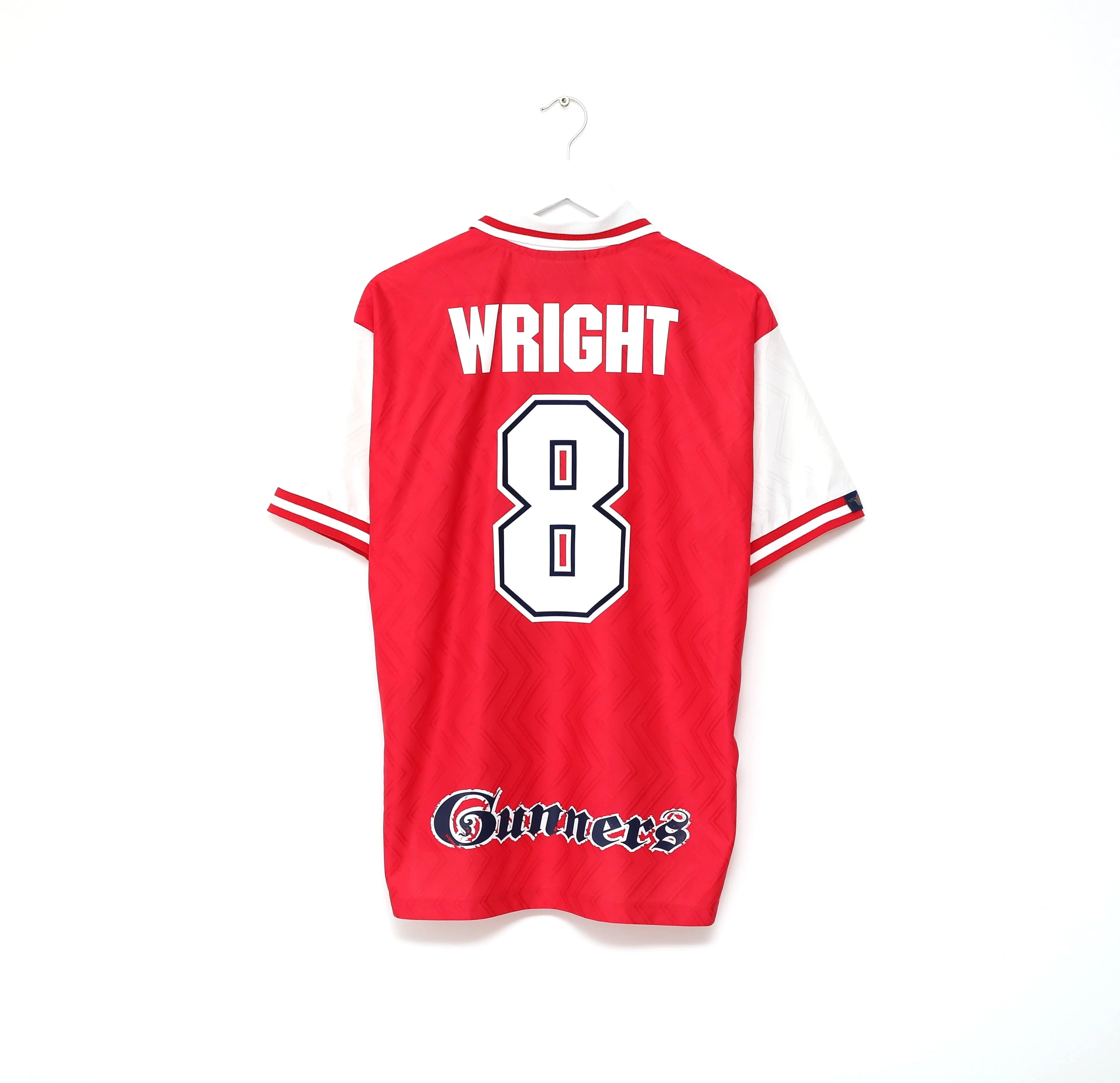 1996/98 WRIGHT #8 Arsenal Vintage adidas Home Football Shirt (L)