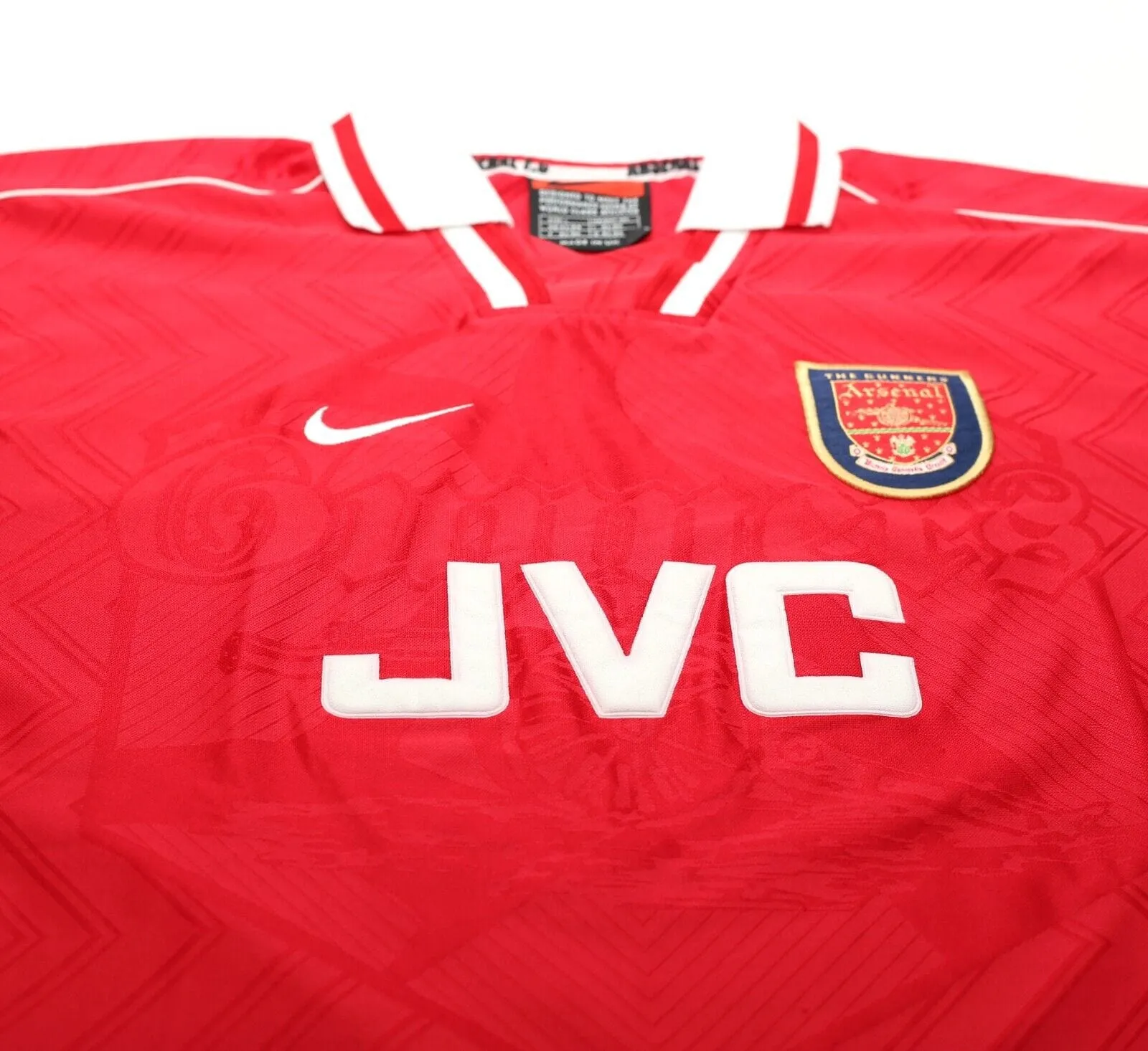 1996/98 WRIGHT #8 Arsenal Vintage adidas Home Football Shirt (L)