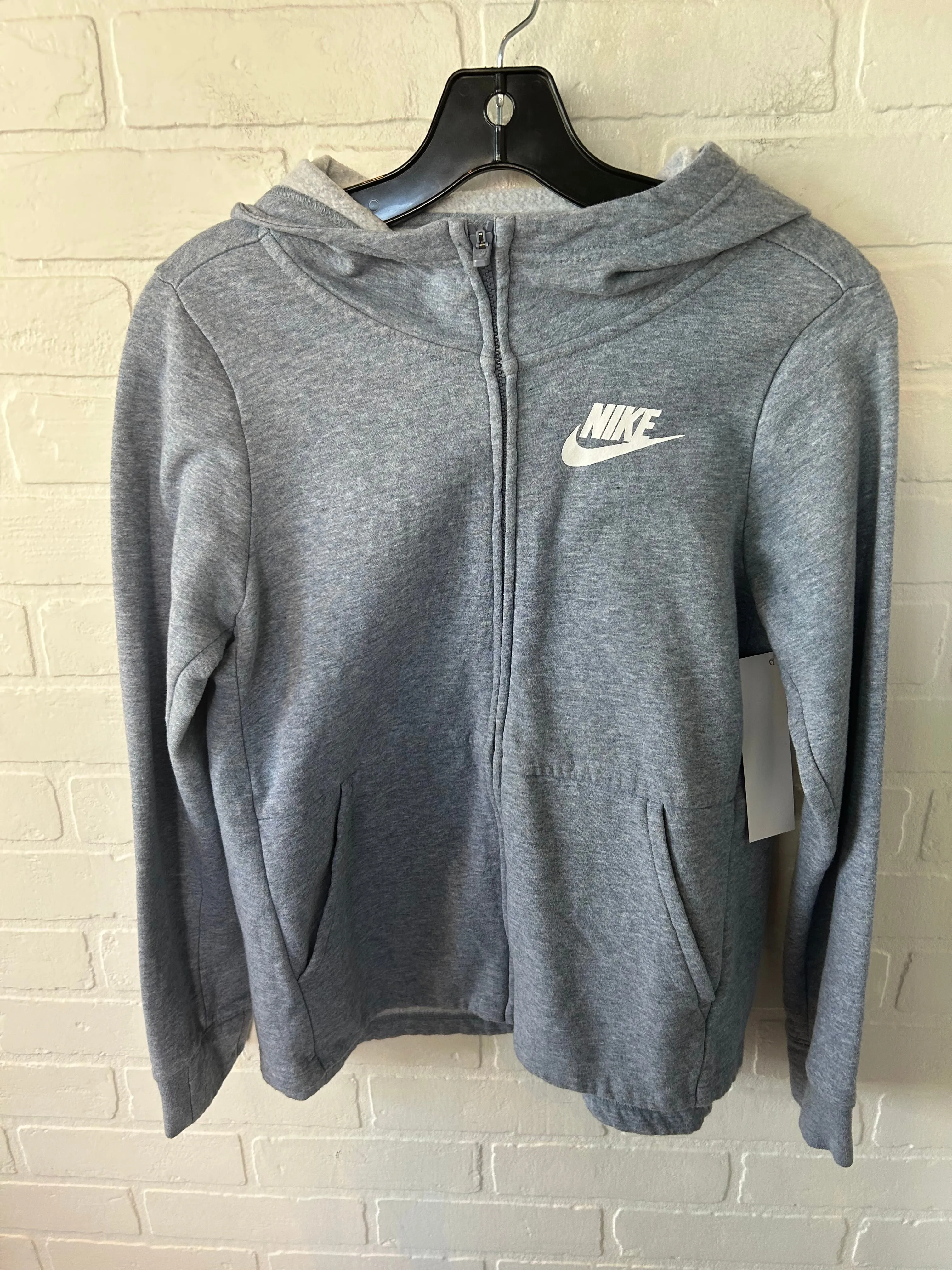 Athletic Sweatshirt Hoodie By Nike In Blue, Size: L