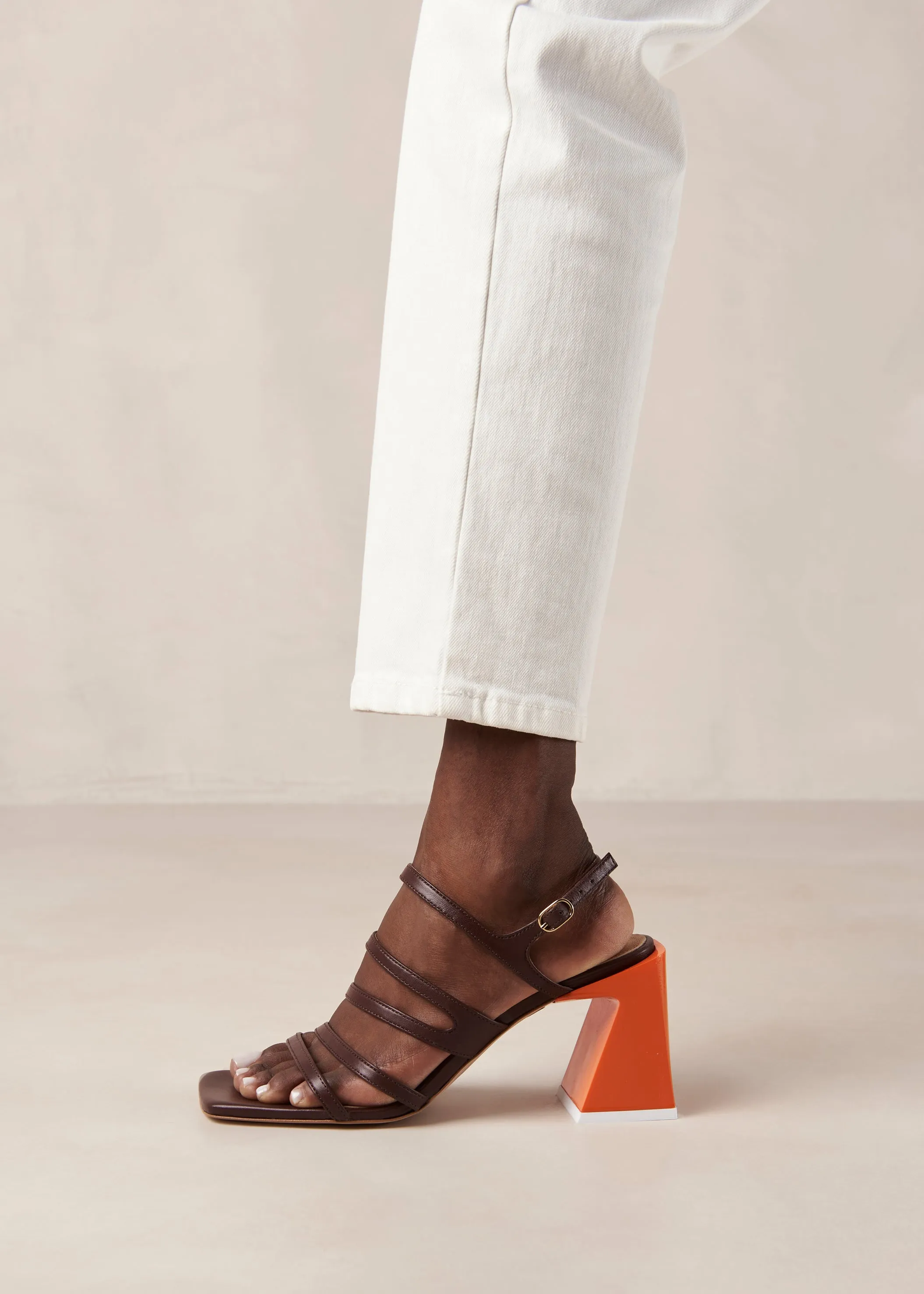 Aubrey Brown Leather Sandals