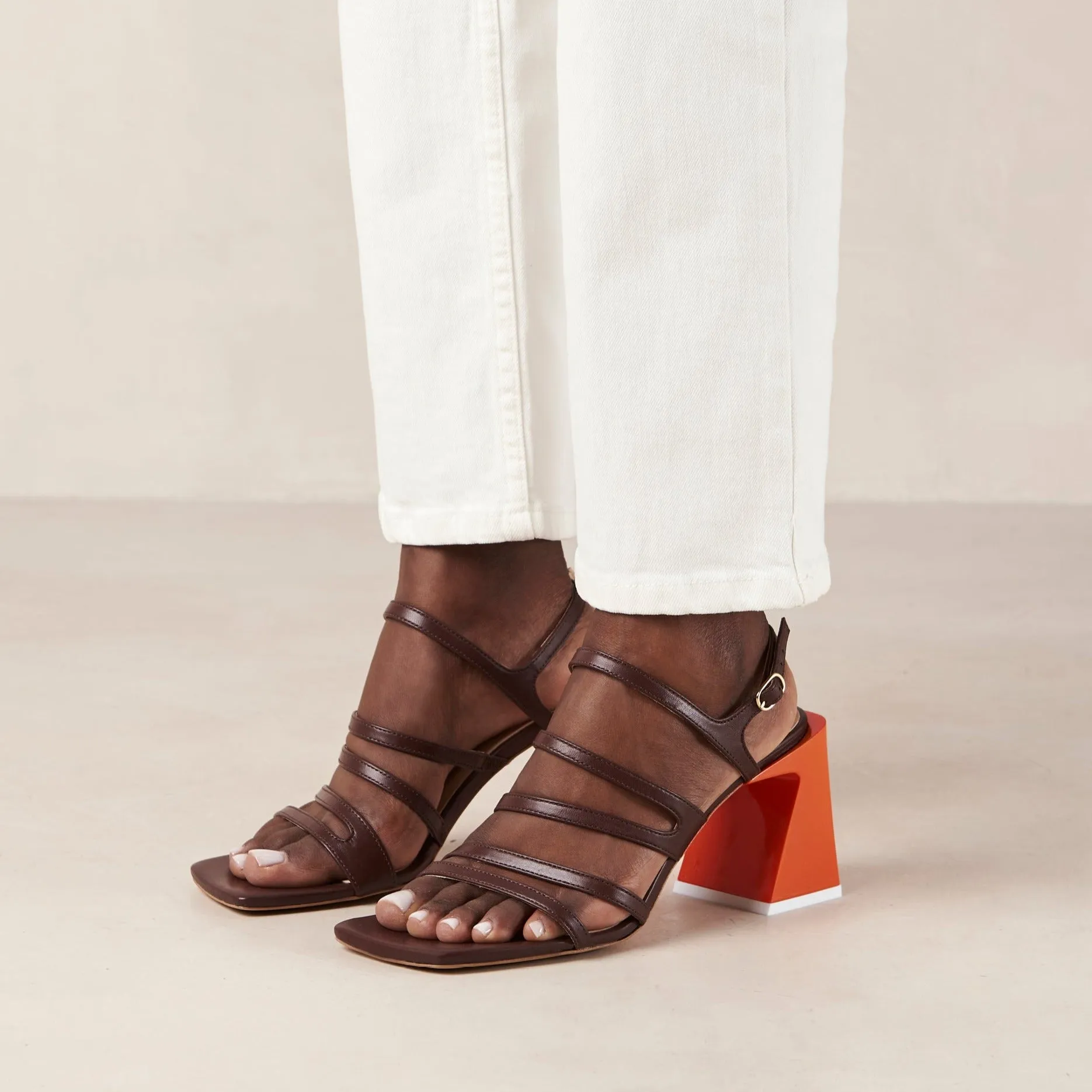 Aubrey Brown Leather Sandals