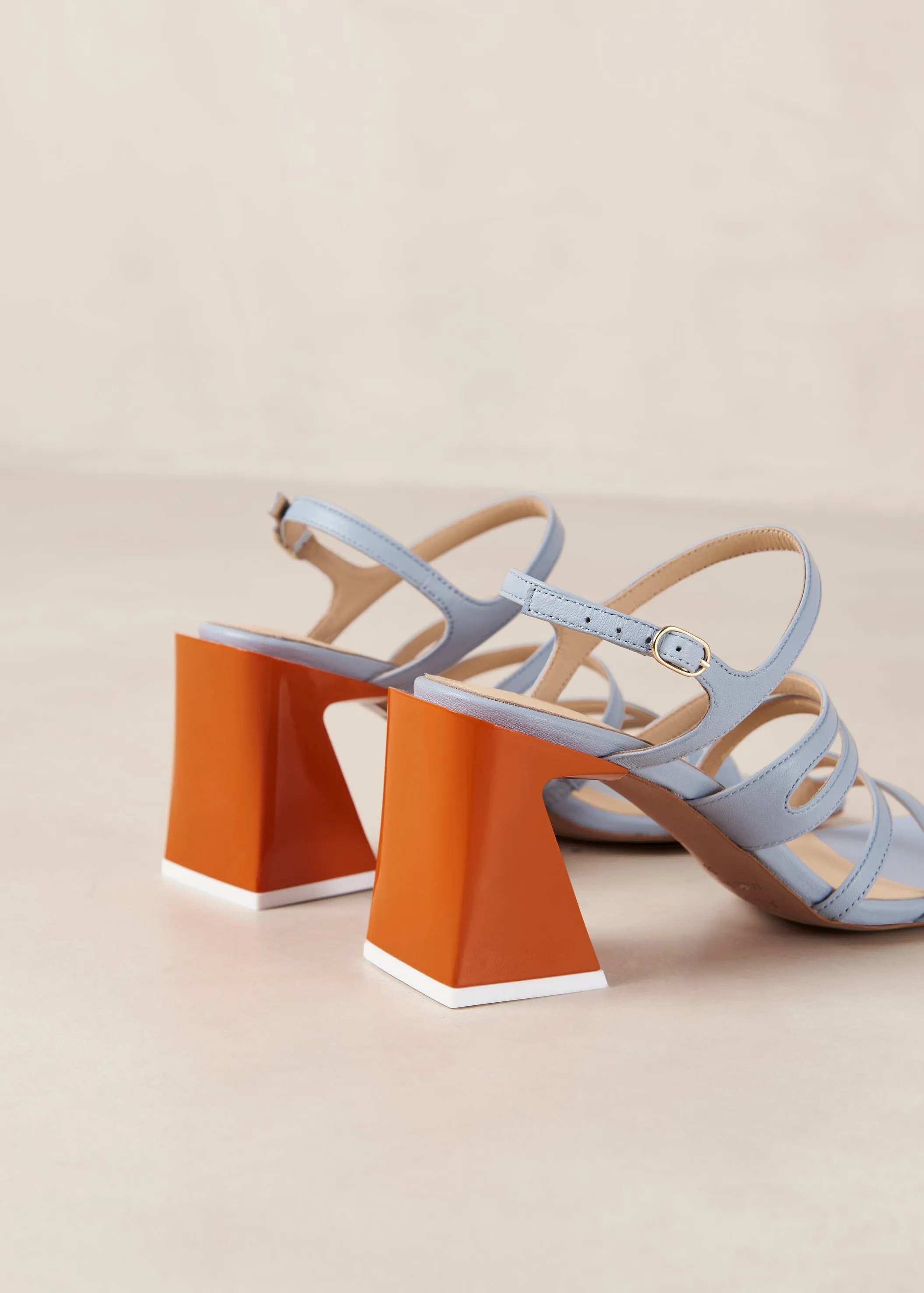 Aubrey Light Blue Leather Sandals