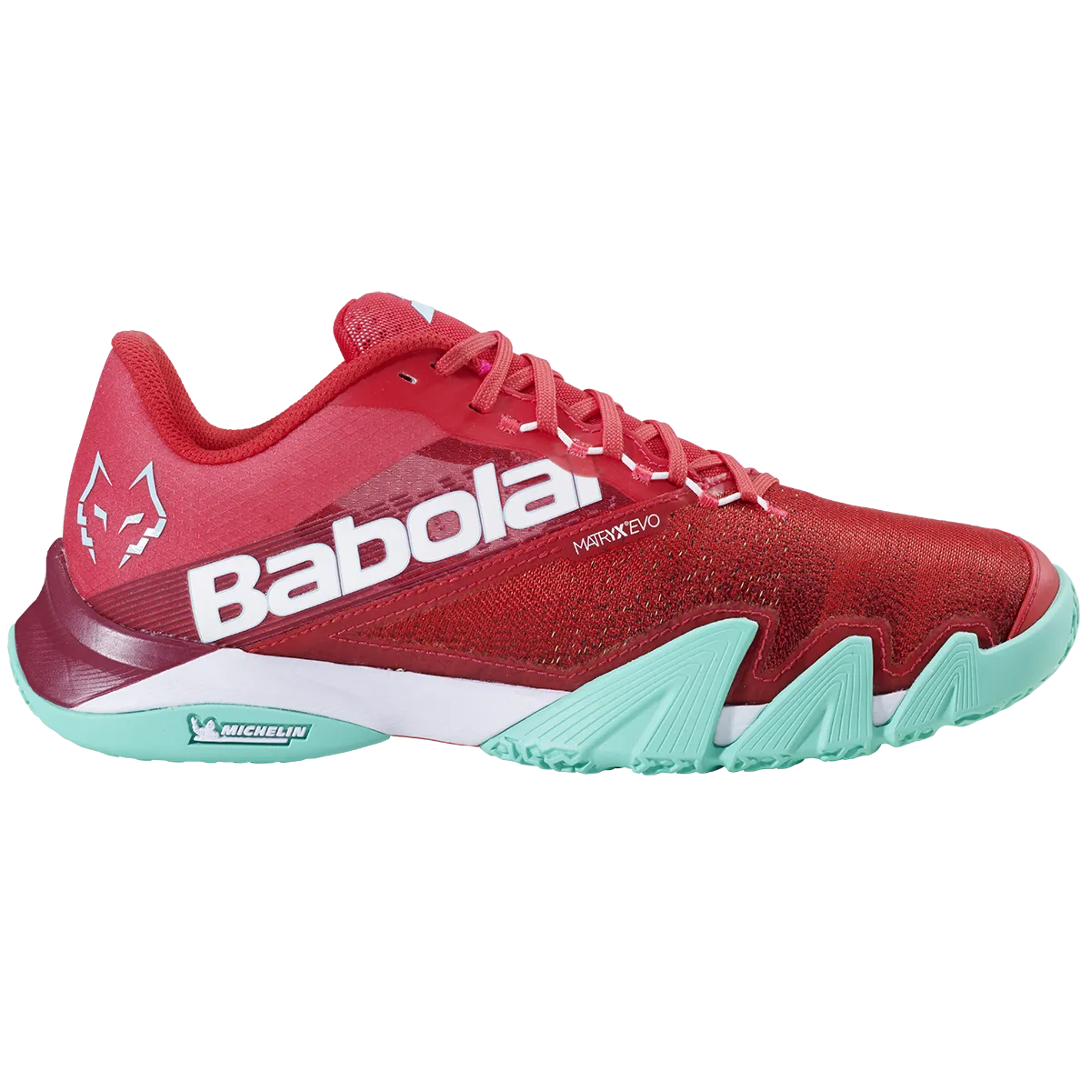 Babolat Men's Jet Premura 2 Lebron Padel Shoes Red Electric Green