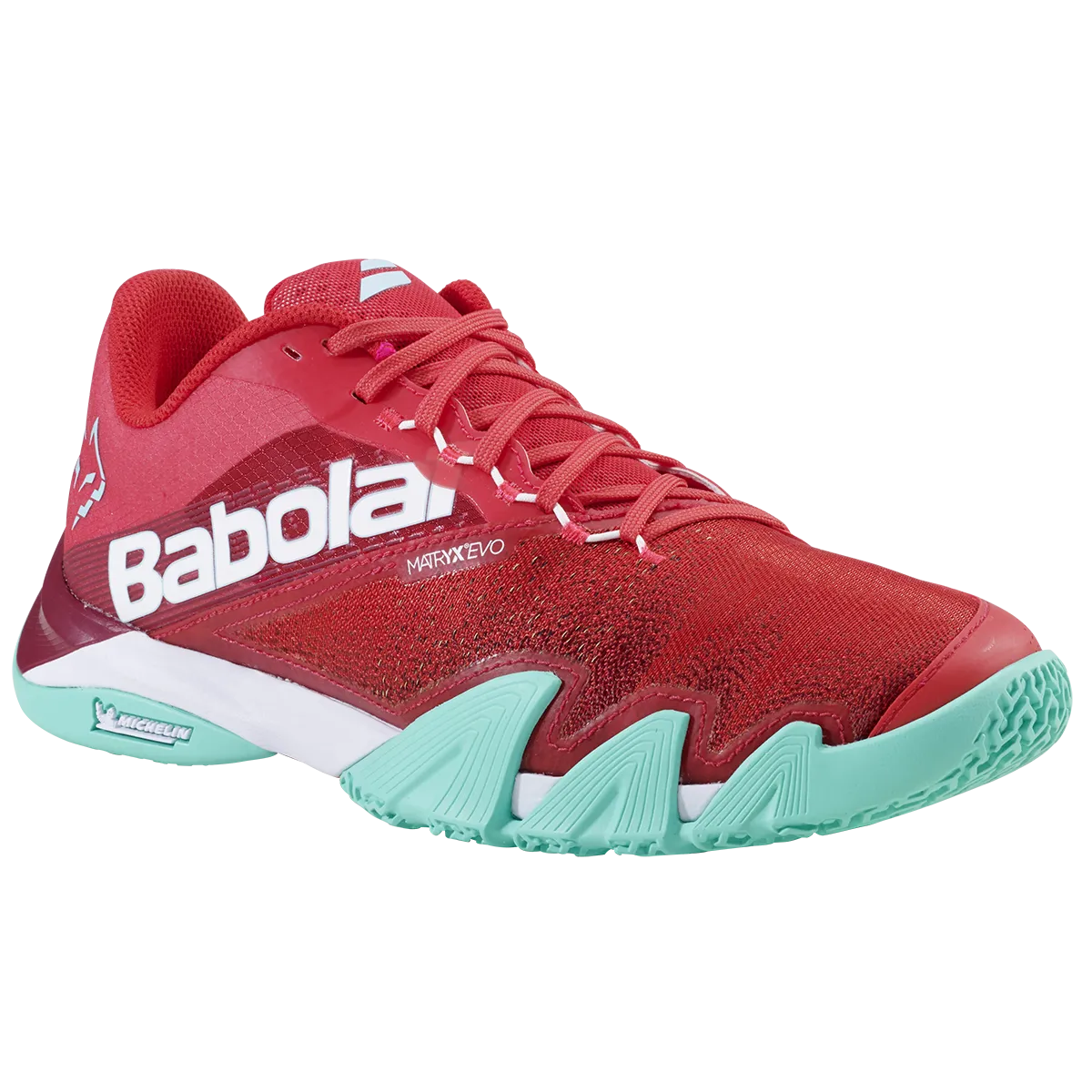 Babolat Men's Jet Premura 2 Lebron Padel Shoes Red Electric Green