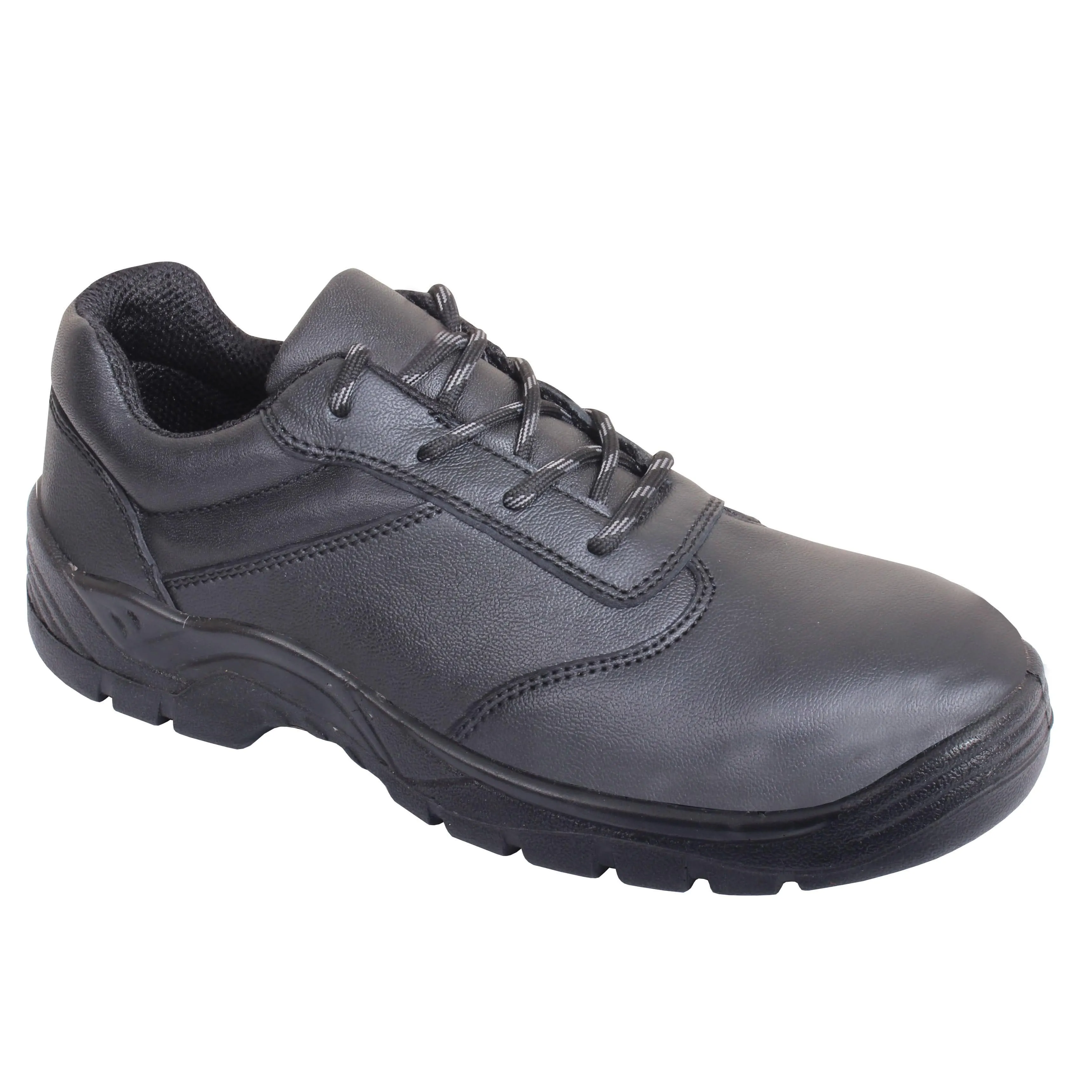 Black Non Metallic Lace Up Safety Work Shoes