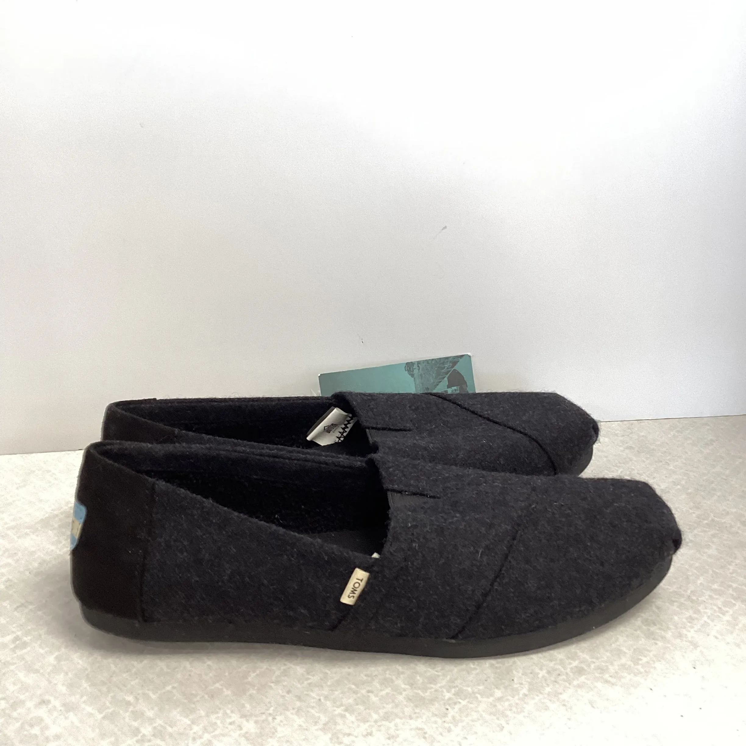 Black Shoes Flats Toms, Size 9.5