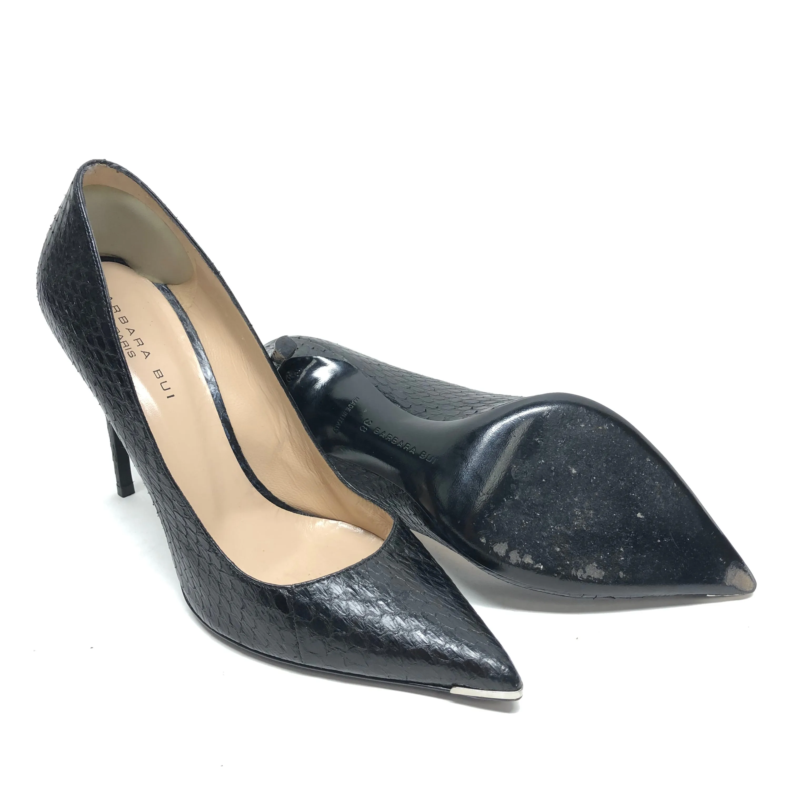 Black Shoes Heels Stiletto Cmc, Size 7.5