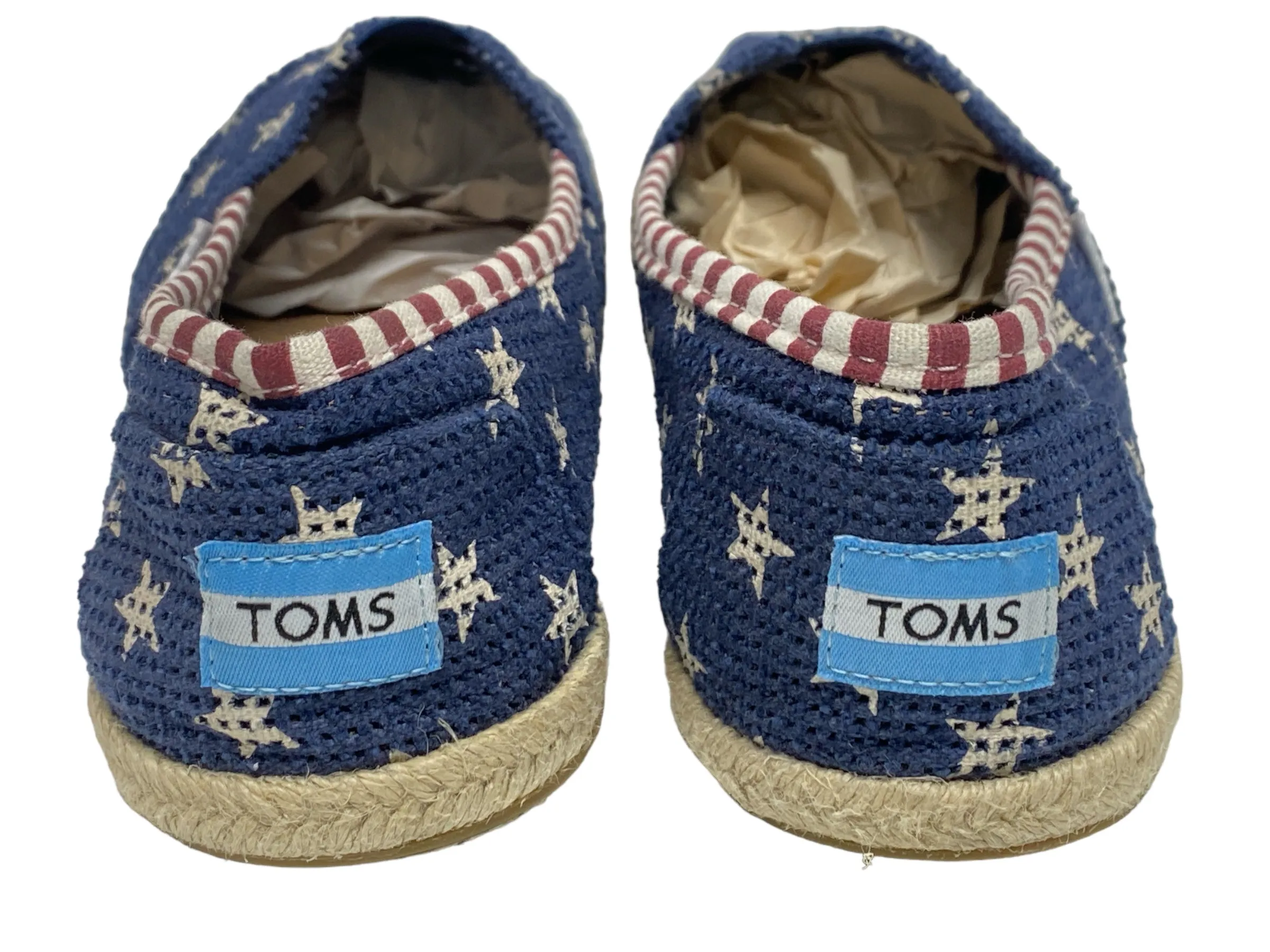 Blue Red & White Shoes Sneakers Toms, Size 8.5