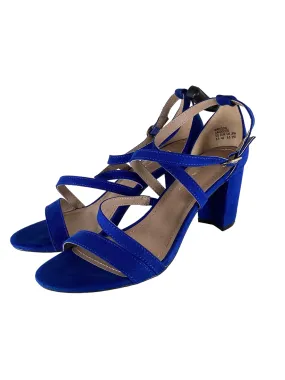 Blue Shoes Heels Block Clothes Mentor, Size 8.5