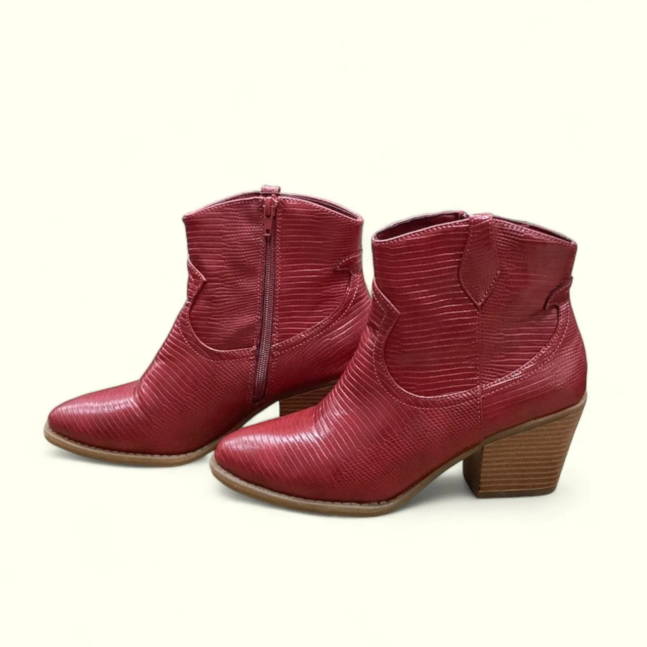 Boots Ankle Heels By Sugar In Red, Size: 9