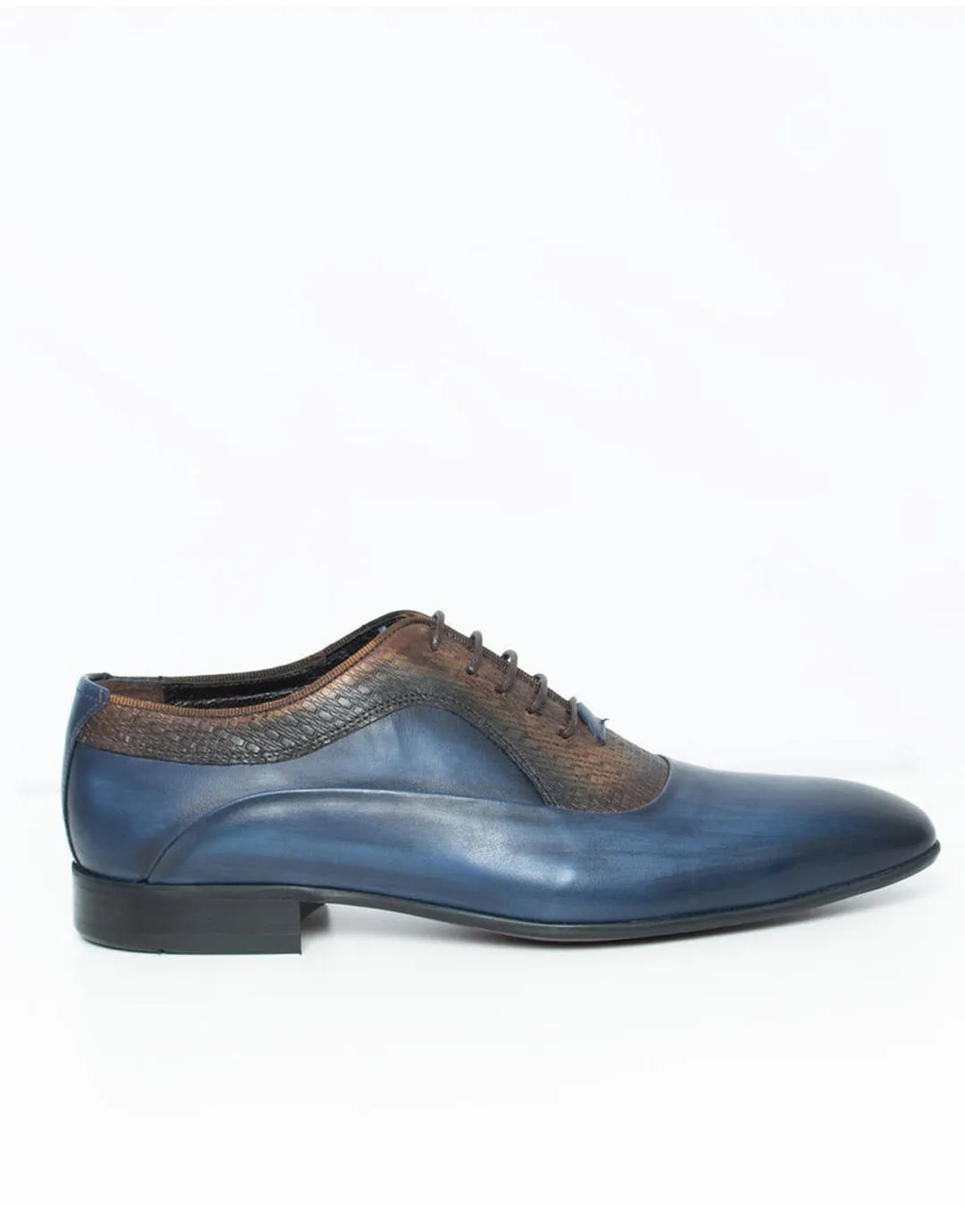 Calvano Formal Mens two tone blue/brown shoe