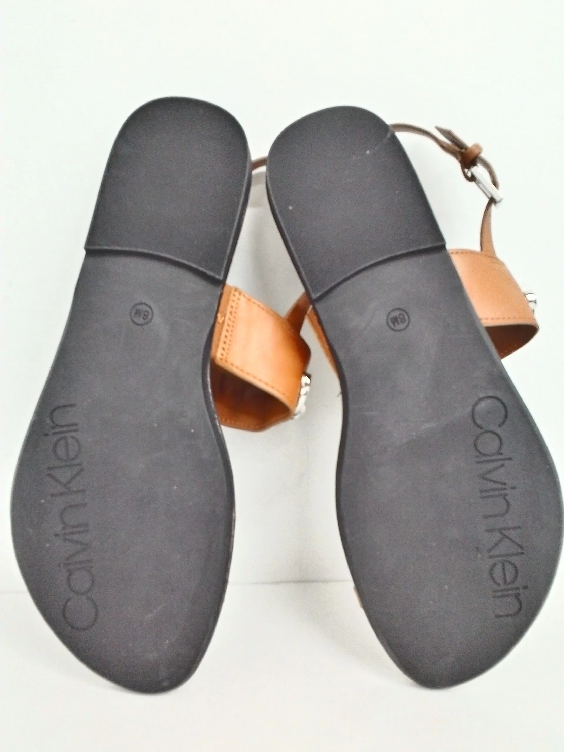 Calvin Klein Women's Brown Flat Sandals Size 8 M