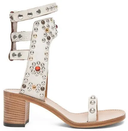 'Carol' Studded Sandals in Black or White