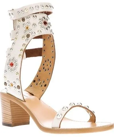 'Carol' Studded Sandals in Black or White