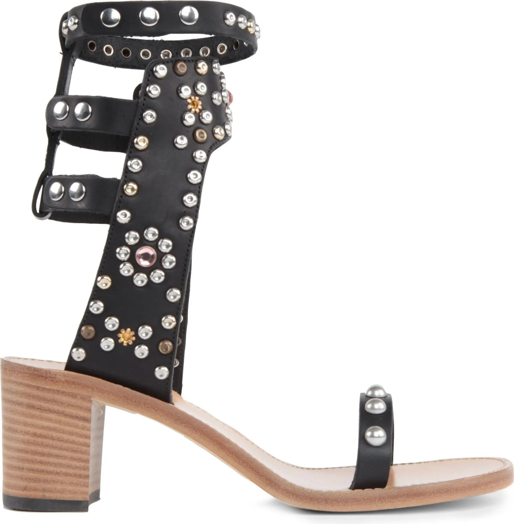 'Carol' Studded Sandals in Black or White