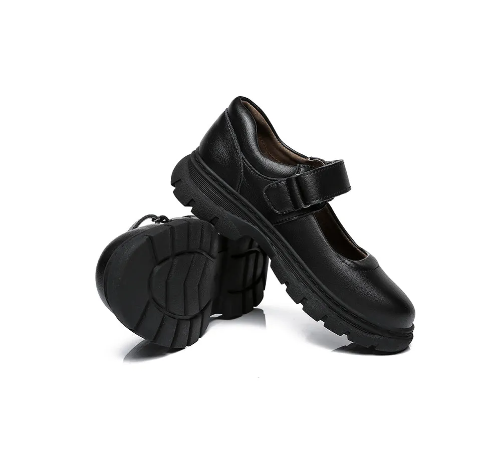 Chris Kids Leather School Shoes With Removable Insole