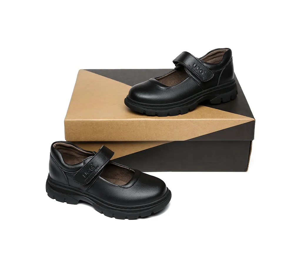 Chris Kids Leather School Shoes With Removable Insole