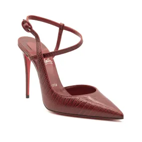 Christian Louboutin Jenlove Lizard Embossed Pointed Toe Pump EU 39