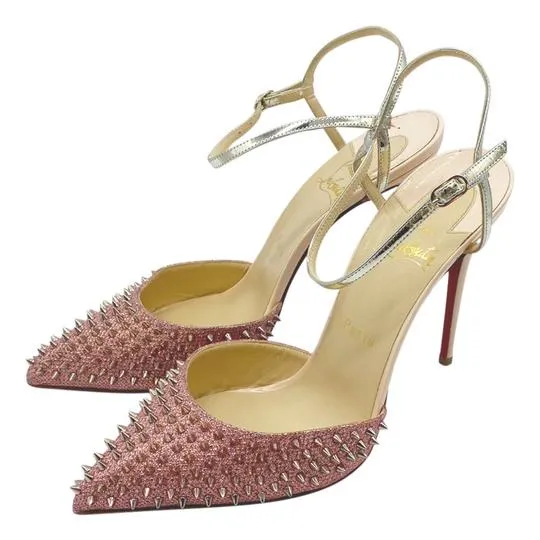 Christian Pink 'baila Spike' Ankle Strap Pumps