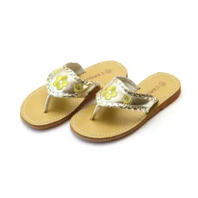 Classic gold stitched thong sandal