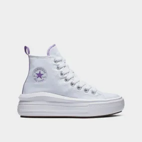 Converse Girls Chuck Taylor All Star Move Platform Sneaker White/Purple _ 174018 _ White