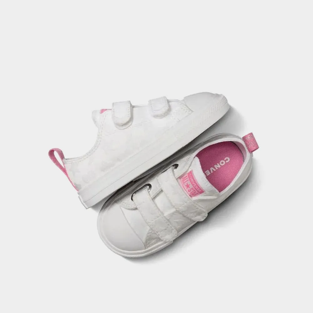 Converse Infants Chuck Taylor All Star Easy On Sparkle Sneaker White/Pink _ 181047 _ White