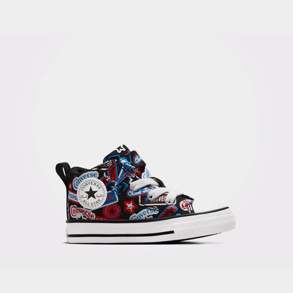 Converse Infants Chuck Taylor All Star Malden Street Stickers Sneaker Black/Multi _ 181048 _ Black