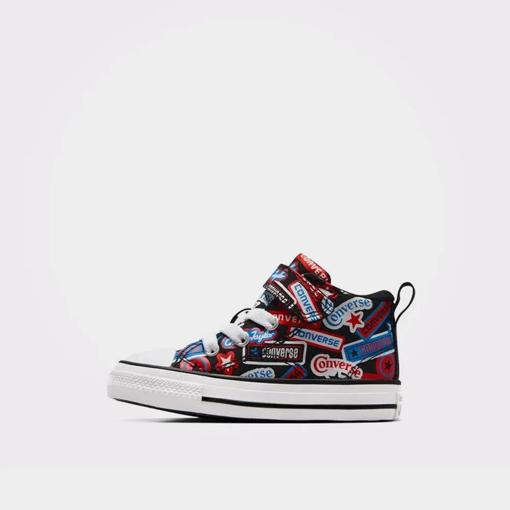 Converse Infants Chuck Taylor All Star Malden Street Stickers Sneaker Black/Multi _ 181048 _ Black