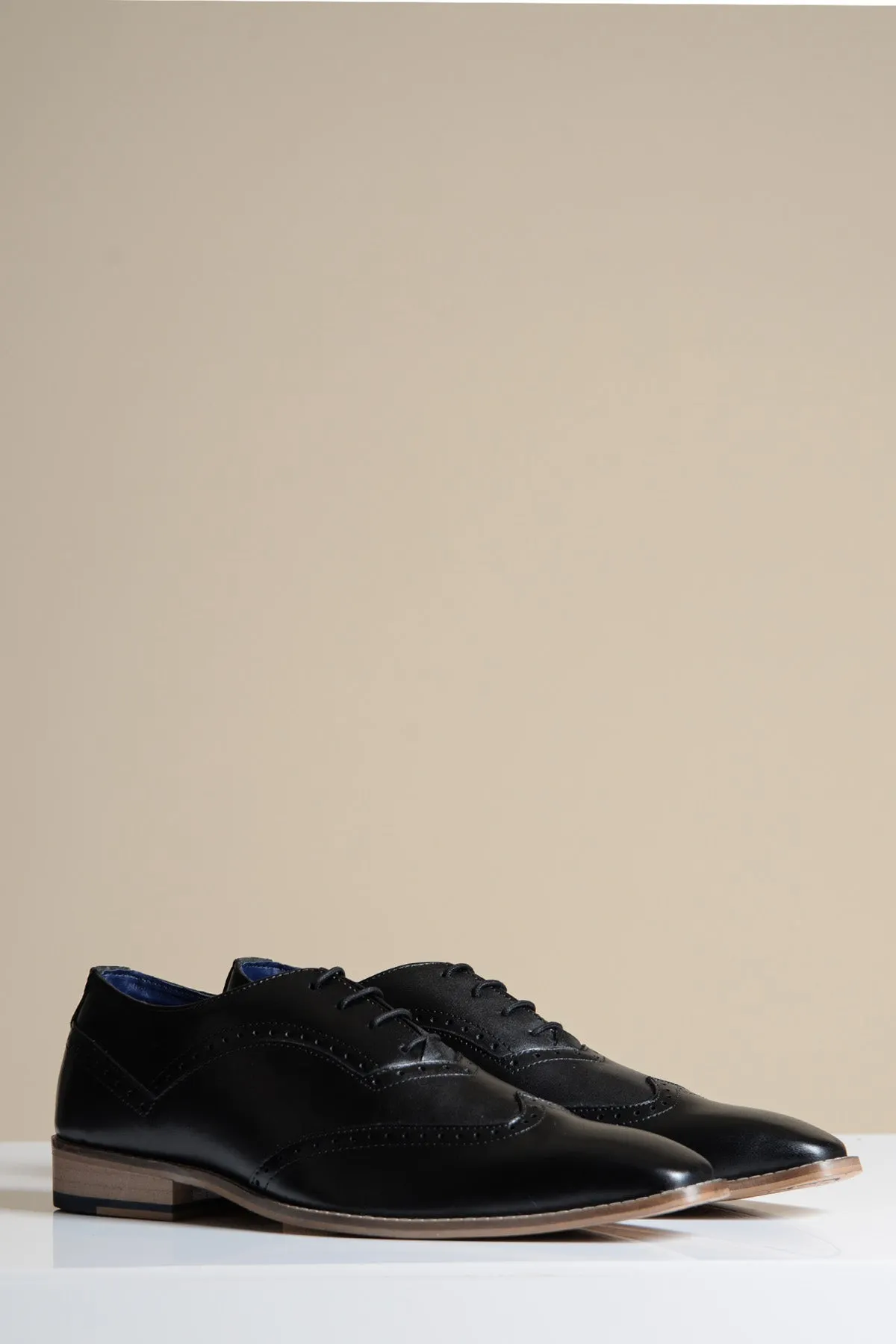 DAWSON - Black Wingtip Oxford Brogue Shoe