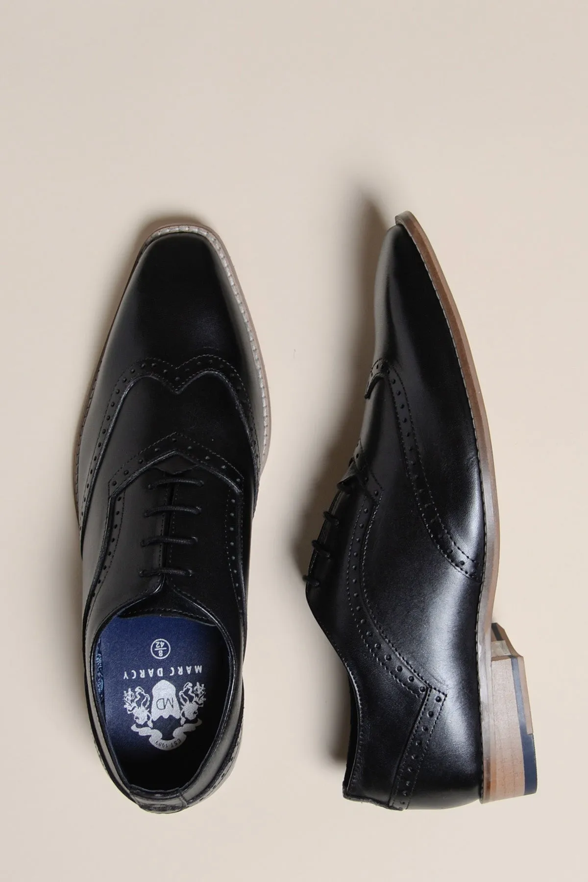 DAWSON - Black Wingtip Oxford Brogue Shoe