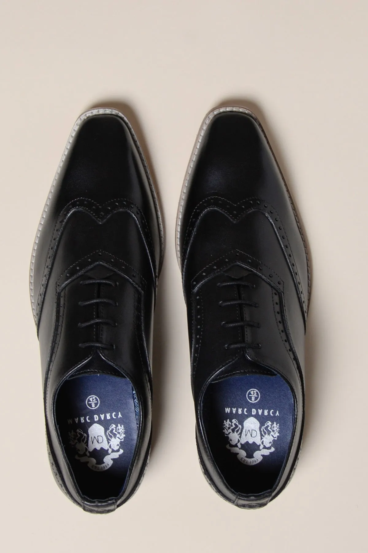 DAWSON - Black Wingtip Oxford Brogue Shoe