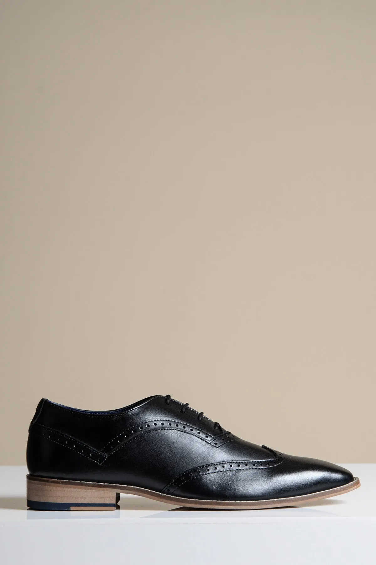 DAWSON - Black Wingtip Oxford Brogue Shoe