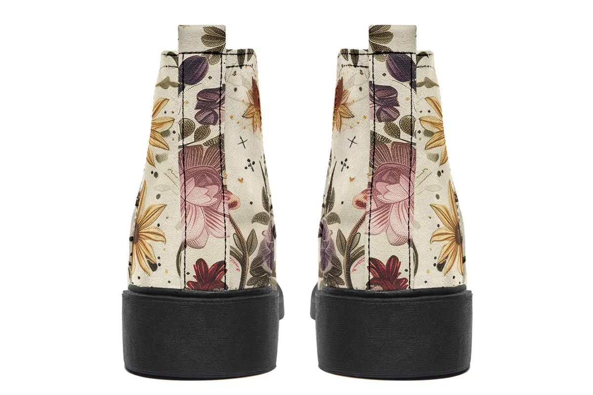 Enchanted Blossoms Chelsea Boots - Comfy Slip-On - Soft & Water-Resistant Micro-Suede Vegan Shoes