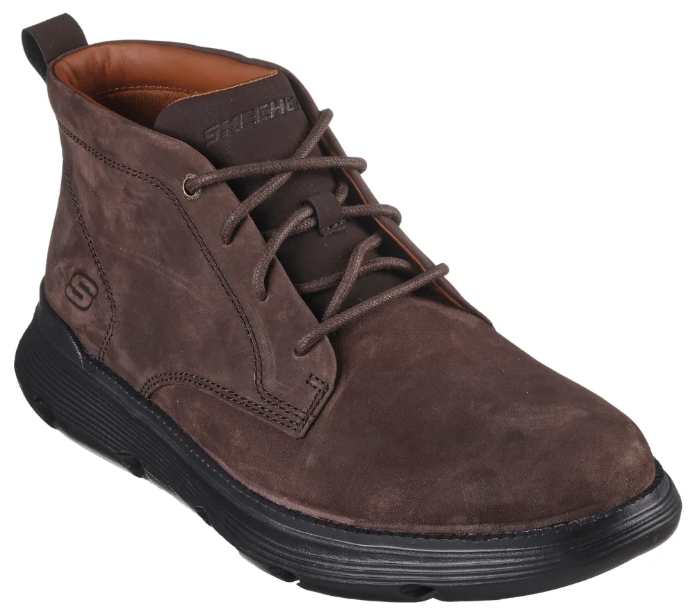 Ghete sport, barbati, SKECHERS GARZA FONTAINE 204903-CHOC maro, piele naturala