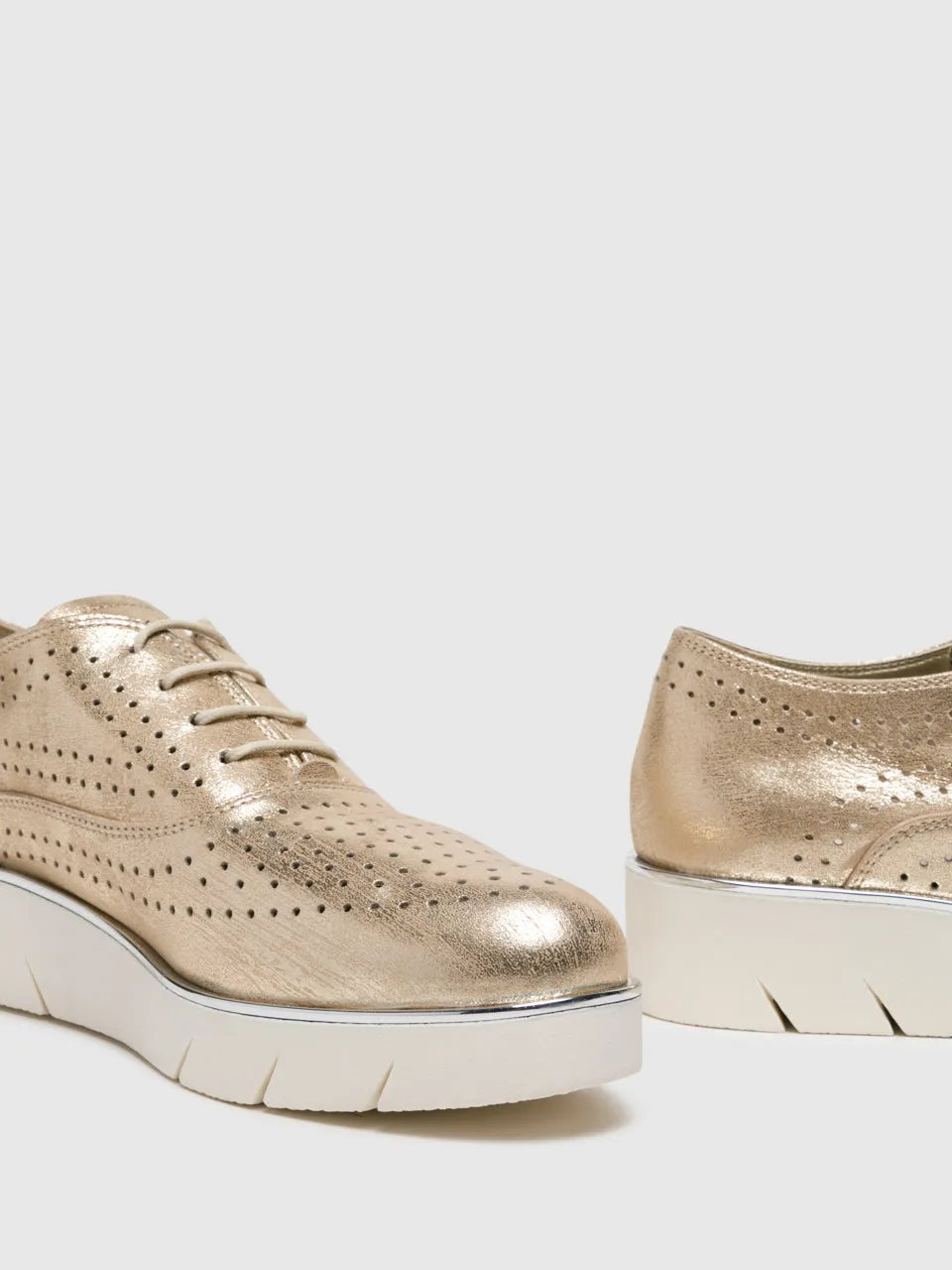 Gold Lace-up Shoes