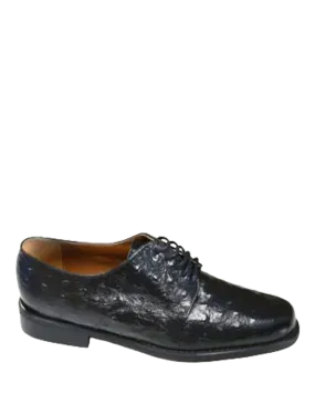 JOHN DRAKE Black Ostrich Lace Up