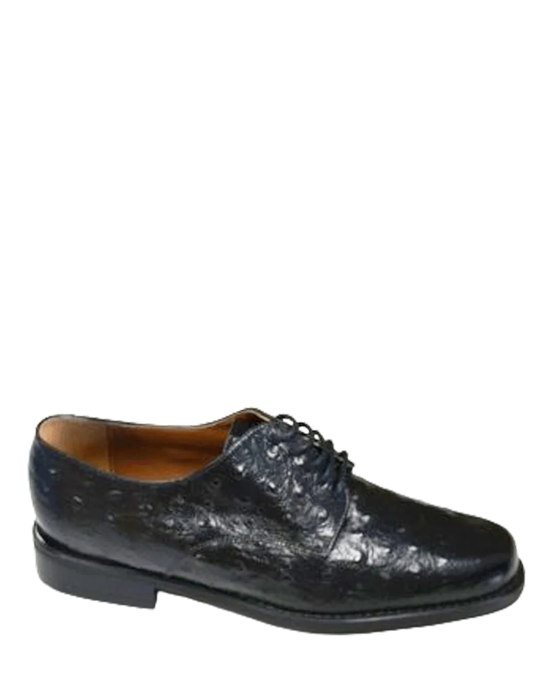 JOHN DRAKE Black Ostrich Lace Up