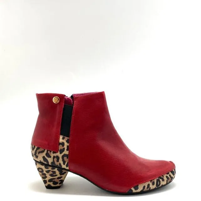 La Rui - Red Leopard- Ankle boot