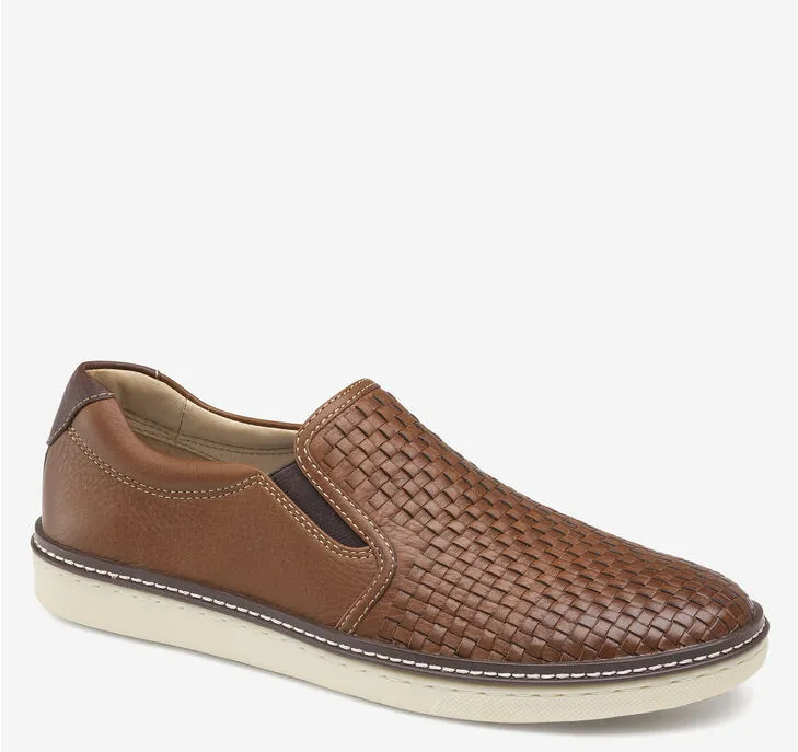 McGuffey Woven Slip-On, Tan Full Grain Leather