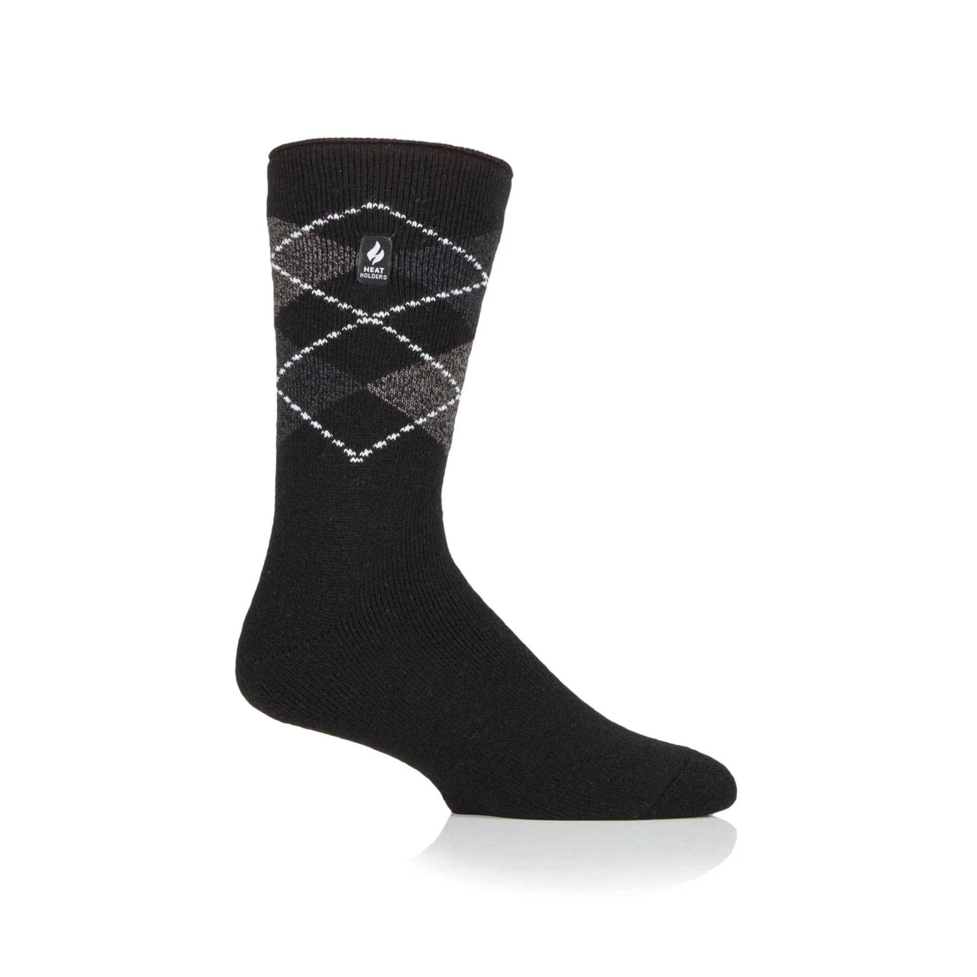 Mens Lite Lyon Argyle Socks - Black