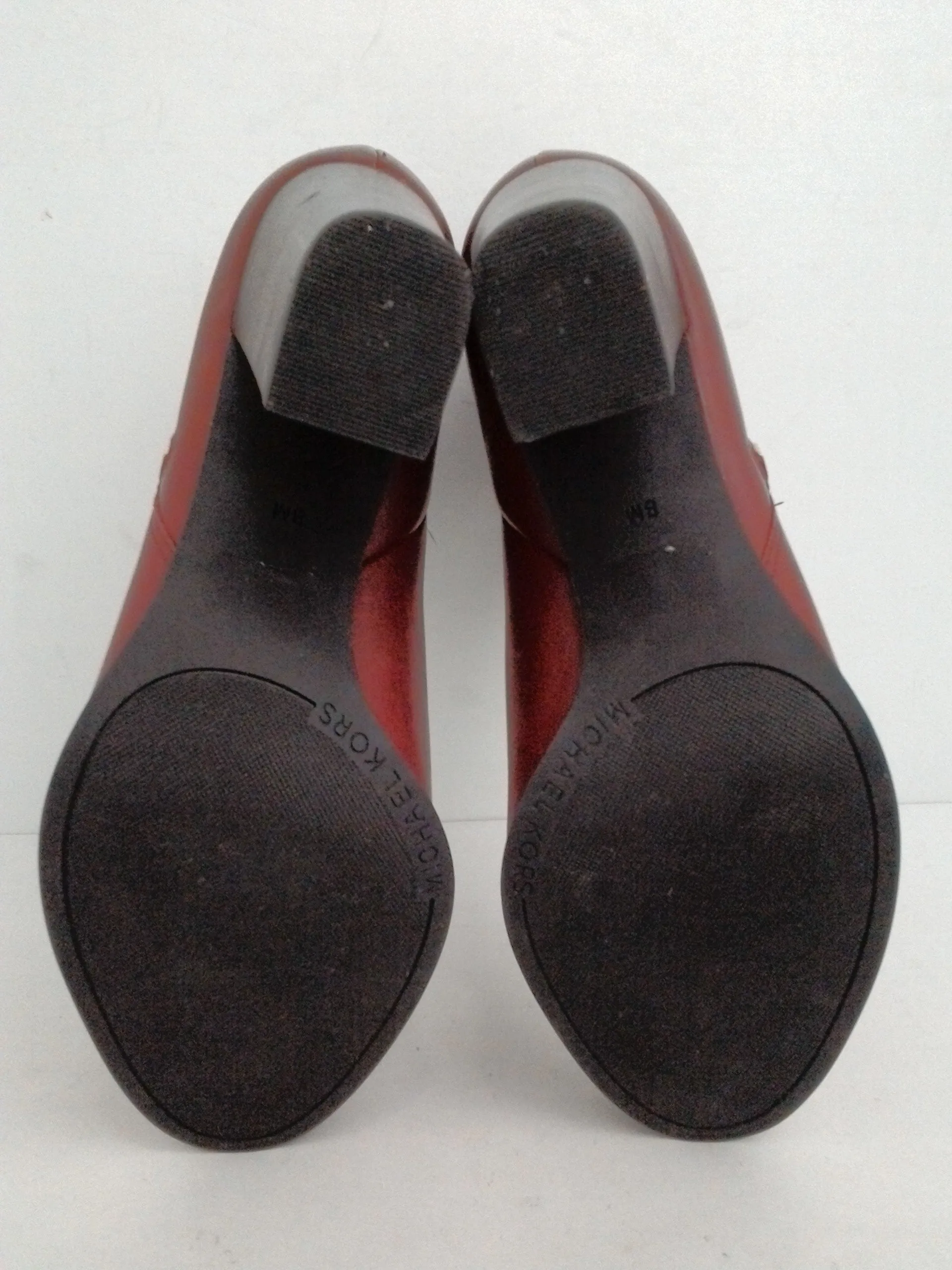 Michael Kors Women's Red Leather Booties Size 8 M, 9 M