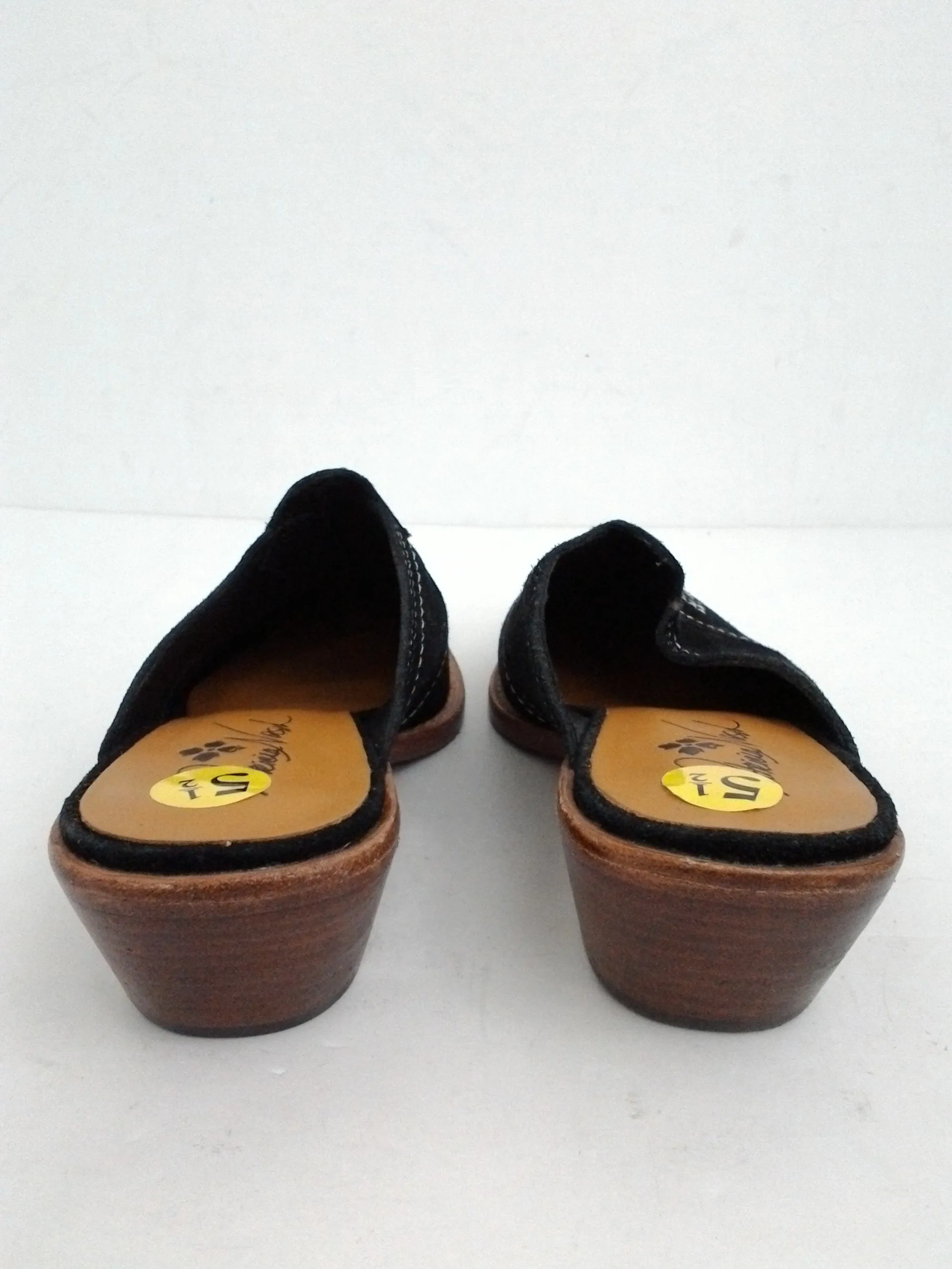 Patricia Nash Women's Black Leather Mules Size 5.5 M