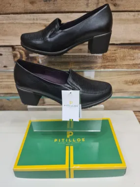 Pitillos Black Leather Shoe 1031