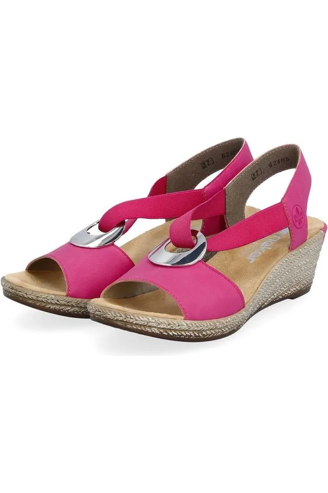 Rieker Ladies Sandals 624H6-32 multi Pink