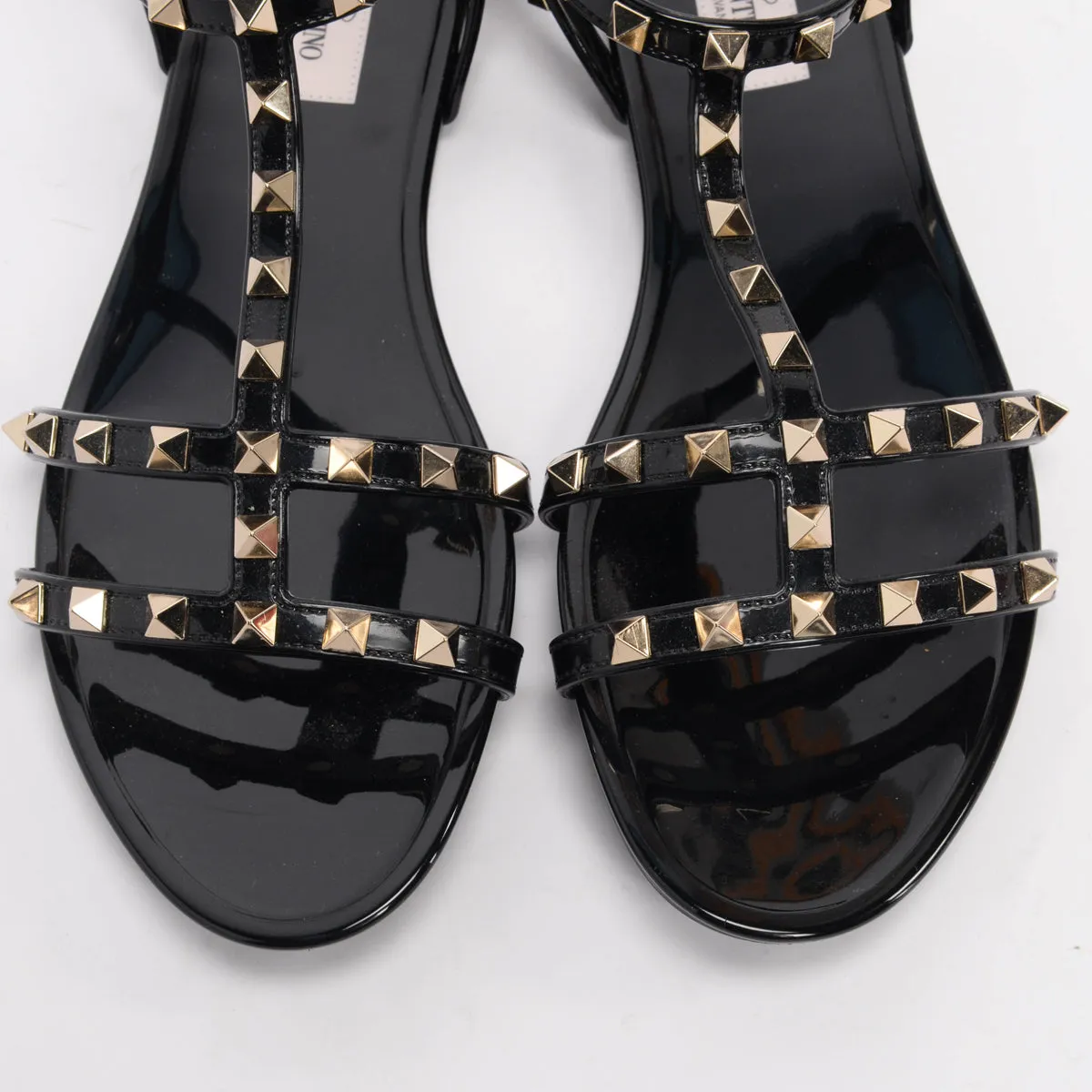 Valentino Black Jelly Rockstud Sandals 41