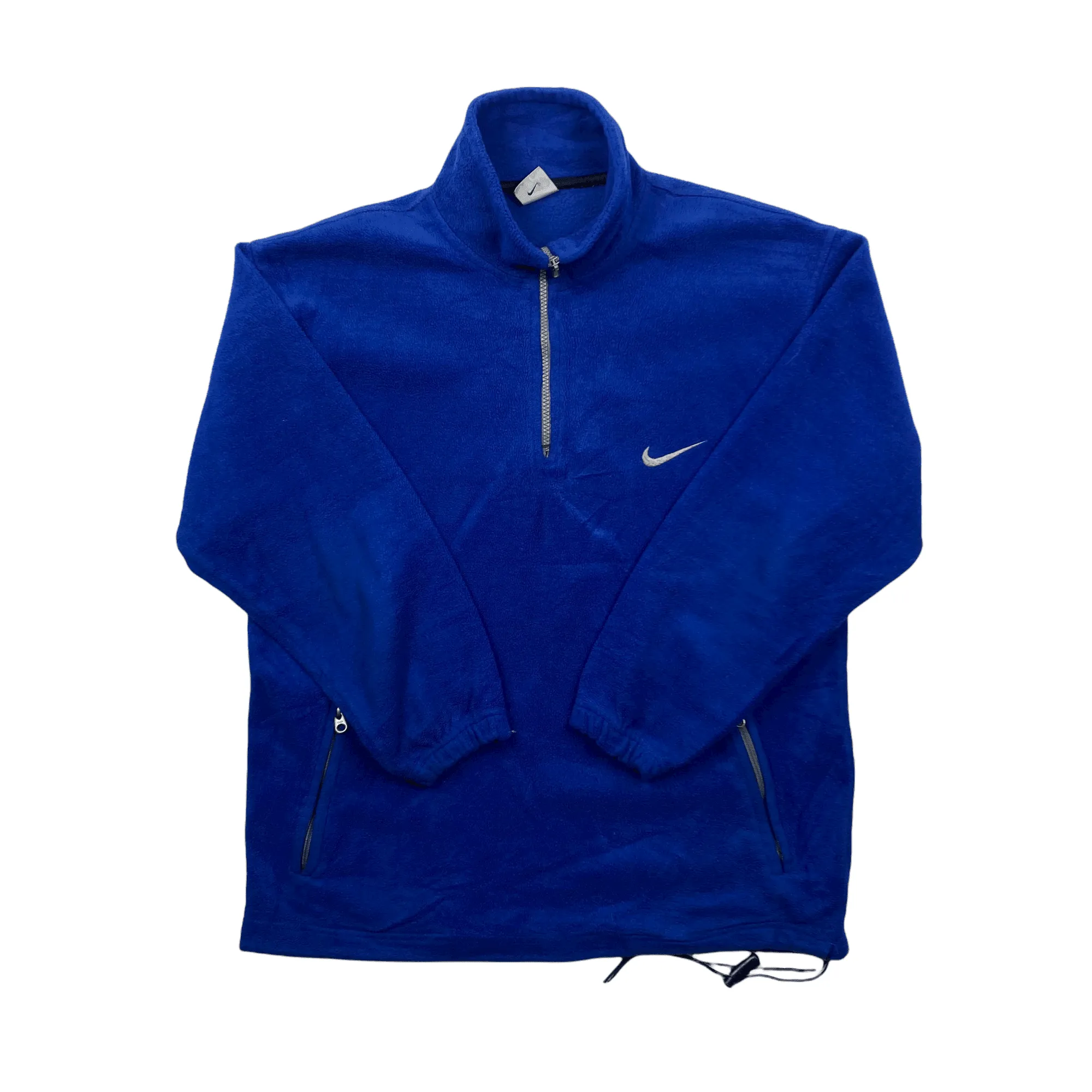 Vintage 90s Blue Nike Large Logo Quarter Zip Fleece - Large