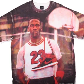 VINTAGE AIR JORDAN 20 YEARS ANNIVERSARY ALL OVER PRINT TEE SHIRT 1985-2005 SIZE XL